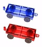 [マグジーニアス]Mag-Genius Magnet Tiles Car Set 2 Pieces Magnet Car Truck Train Magnet Building tile Magnet