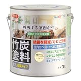 アトムハウスペイント 水性竹炭塗料 3L 炭調アイボリー
