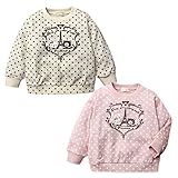 (ピンク/90cm)ベビー服 女の子 トレーナー 長袖 裏毛 ドット柄 アニマル デザインプリント 女児 ベビー