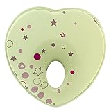 KINDOYO ベビーピロー - あなたの新生児のためのフラットヘッド症候群 を防ぐ、メモリフォームで作られた - ヘッドサポートピロー (グリーン)