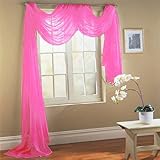 (1, Hot Pink bright pink neon pink) - 1 X Beautiful Elegant Voile Sheer Valance Scarf 90cm X 550cm T