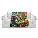 ブランケットウルトラソフトFuzzy 4サイズ！DIANOCHEデザインからby Dean Russo Starry Night Home Decor Unique Designer芸術的スタイリッシ