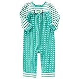 ジンボリー（GYMBOREE)ガーゼのようなふわふわ素材女の子用エメラルドグリーンリボン付きドット柄お出かけ用ジャンプスーツ (12-18months(73.5-78.5cm)) [並行輸入品]
