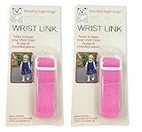 A set of 2 Beautiful Beginnings Adjustable Child Wrist Link,Child Restrain and Safety Pink by Celtee