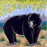ContinentalアートセンターBD 2239 Bearアートタイル、8 by 8インチ、ブラック