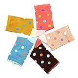 feoya子供用コットンドットフリルクルーソックスシームレスソックスのガールズ5パック7 – 9-yr