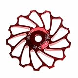 Binmer ( TM ) 13t MTBセラミック軸受ジョッキーホイールプーリロードバイク自転車Rear Derailleur 50mm レッド