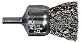 PFERD 82962 Power Stem Mounted Crimped Wire End Brush, Round Shank, Carbon Steel Bristles, 1/2" Diam