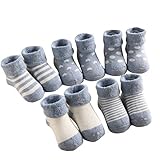 （優品屋）秋冬綿ソックス　児童靴下ソックス　暖かい　赤ちゃん靴下　男女通用　子供ソックス　５足セット (Ｓ, ネイビーブルー)