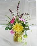 お供え 花 プリザーブドフラワー お仏壇 小さい 仏花 ゴールド 花瓶付 菊 キャンディマム アレンジ