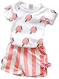オルル (OLULU） ベビー服 上下セット セットアップ Tシャツ ショートパンツ 2点セット 606g066(105,コーラルピンク)
