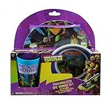 TMNT(ニンジャタートルズ)　3pc食器セット9514【子供用　キッズ　プラスチック　インポート　輸入　グッズ】