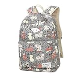 (キープビン)Keepbin 猫柄 リュックサック リュック 人気 高校生 中学生 女子 おしゃれ レデイース 通学 A4サイズ 大容量 学生 旅行 パソコンサイズ対応 バックパック 多ポケット グレ