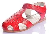 Honey baby 春 夏 女の子 子供 靴 キッズ シューズ サンダル 子供シューズ ベビー おしゃれ マジックテープ つま先保護お散歩 お出かけに可愛い (内寸14.4cm, レッド)