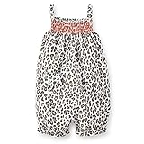 Carter's （カーターズ） :: ロンパース ショートオール 半袖 女の子 綿ジャージー100% :: Smocked Leopard Romper :: 3M (55-61cm) :: 55-