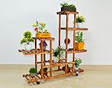 Plant shelf 木製ラック防錆ソリッドウッドフラワーラック5層の組み合わせ屋外バルコニー植物ディスプレイスタンド多機能フラワーポットフレーム木製棚 Flower racks ( 色 : The