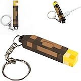 profit.relaxed マイクラ グッツ ライト キーホルダー たいまつ たいまつライト たいまつグッツ マイクラグッツ 松明 充電式 充電ケーブル付き 1個