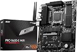 MSI PRO B650-S WiFi ProSeries マザーボード (AMD Ryzen 9000/8000/7000シリーズプロセッサ、AM5、DDR5、PCIe 4.0、M.2スロット、SATA 6Gb/s、USB 3.2 Gen 2、HDMI/DP、Wi-Fi 6E、Bluetooth 5.3、2.5Gbps LAN、ATX)。