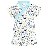 ベビー 甚平風 パジャマ 半袖 男の子 前開きパジャマ 腹巻付 寝巻き 綿混素材 赤ちゃん ホワイト-WH 90cm