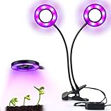 植物育成LEDライト 植物育成用 USB給電 省エネ フレキシブルアーム クリップ 低消費電力省エネ 水槽照明 観葉植物 園芸 Nobita NLH (12W ダブルヘッドラウンド中空 ブラック)