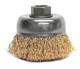 Weiler 13231 Crimped Wire Cup Brush, 3", 0.20" Bronze Fill, 5/8"-11 UNC Nut [並行輸入品]