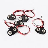 uxcell バッテリークリップコネクタ　Iタイプ　9V電池　クリップ　コネクタ　バッテリーホルダー　バックル　5個入り