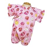 女の子 グレコロンパース 甚平 日本製 七夕 夏祭り j-71587 80cm ピンク