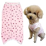 KUVEELA PET 術後服 犬 小型犬 中型犬 服 犬用品 術後ウェア 術後カバー服 エリザベスカラーの代わる 保護服 雄 雌兼用 避妊 離乳 傷口保護 皮膚病 通気 夏用（ＸＬ、ピンクスター）