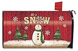 Let It Snowスノーマン冬磁気メールボックスカバープリミティブSnowflakes標準