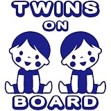 TREZ TWINS ON BOARD 双子 ツインズ BOY&BOY 男の子 男の子 男男 ステッカー 【BABY IN CAR】 (ブルー)