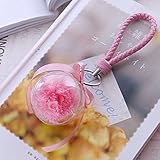 プリザーブドフラワーキーホルダ カーネーション ガラス ストラップ 枯れない花 美しい パッケージ付き5色