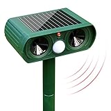 XIANRUI 改良版 超音波 動物撃退器 猫よけ ネズミ駆除 ネコ撃退 カラスよけ グッズ ソーラー式 防水 害獣対策 猫 犬駆除 鳥駆除 犬よけ 害獣撃退 糞尿被害軽減 80-120㎡有効範囲 簡