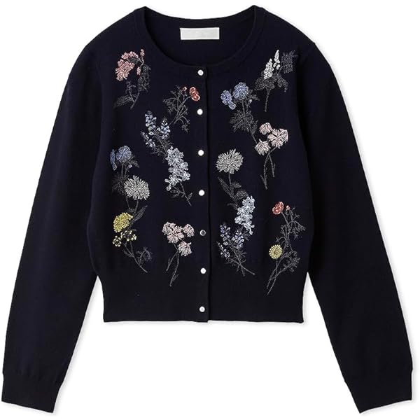 Amazon | [セルフォード] フラワーモチーフビジューニットプルオーバー