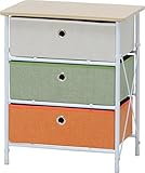 不二貿易 組立簡単 カラフルチェスト 3段 ブルーム ナチュラル ホワイト 96679