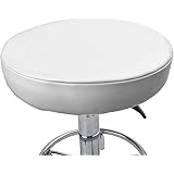 [Jiyaru] スツールカバー 丸 スツール 椅子 35cm チェア カバー 丸椅子カバー 丸型 座面 ラウンドスツール 丸 エステスツール イス 合成革 サロン様向け ホワイト