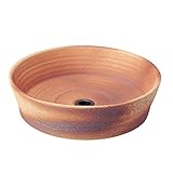 立水栓 パン ガーデンパン ガーデンパン 排水金具クローム付き 茶 ハンドメイド 手洗い鉢 立水栓 水栓柱に設置