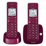 シャープ[SHARP]　デジタルコードレス電話機（子機2台タイプ） Rレッド系(ワインレッド)【JD-S07CW-R】