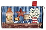 ランタンとデイジー夏メールボックスカバープリミティブPatriotic Holiday標準