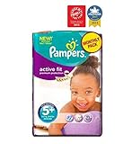 パンパースアクティブフィットおむつサイズ5+月額パック - 124おむつ (Pampers) (x6) - Pampers Active Fit Nappies Size 5+ Monthly Pac