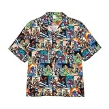 [スモール・プラネット] マーベル 総柄 プリントシャツ デッドプール&ウルヴァリン アート フリーサイズ