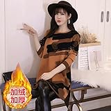 gaolim長袖プラス厚いスカートミセスmid-autumnゆったりニットワンピース、3 x l、