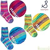 stample（スタンプル）フルーツボーダークルーソックス【3足組】靴下 (SS（10-12cm）)