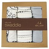 エイデンアンドアネイ ADEN+ANAIS おくるみ バンブー 3枚セット シルキーソフト モスリン スワドル (MOONLIGHT) [並行輸入品]