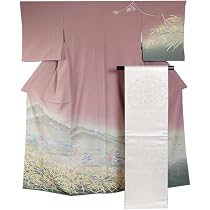 Amazon | 着物セット 作家物 訪問着・相良刺繍 袋帯 2点 セット 遠山に
