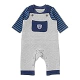 (チャックル) chuckle *ボンシュシュ*ボーダーTシャツ&サロペットセット【16AW】 グレー 70cm P3116-70-00