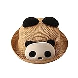 Growing Wild Kids幼児用かわいいパンダ耳ストローバケットハットApplique Sun Hat 2 – 5t One Size, for 2Y-5Y ブラウン GW170630etmz