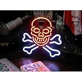 ネオンサイン スカル & ボーン SKULL&BONE ネオン管 ネオンライト 店舗照明 ガレージ アメリカン雑貨