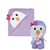 Luvable Friends（ラバブルフレンズ） アニマルフェイスフード付きバスタオル パープルペンギン