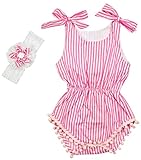 DQdqベビー女の子2ピースポンポンBodysuits withヘッドバンド100 %コットン