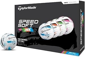 テーラーメイド スピードソフトインク マルチカラー ゴルフ ボール 1ダース  SPEED SOFT INK Multi 2024年モデル